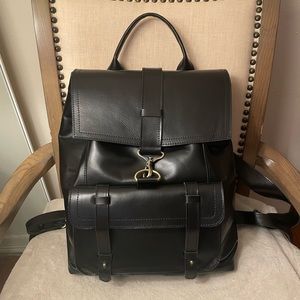 Black Genuine Leather Backpack or Rucksack